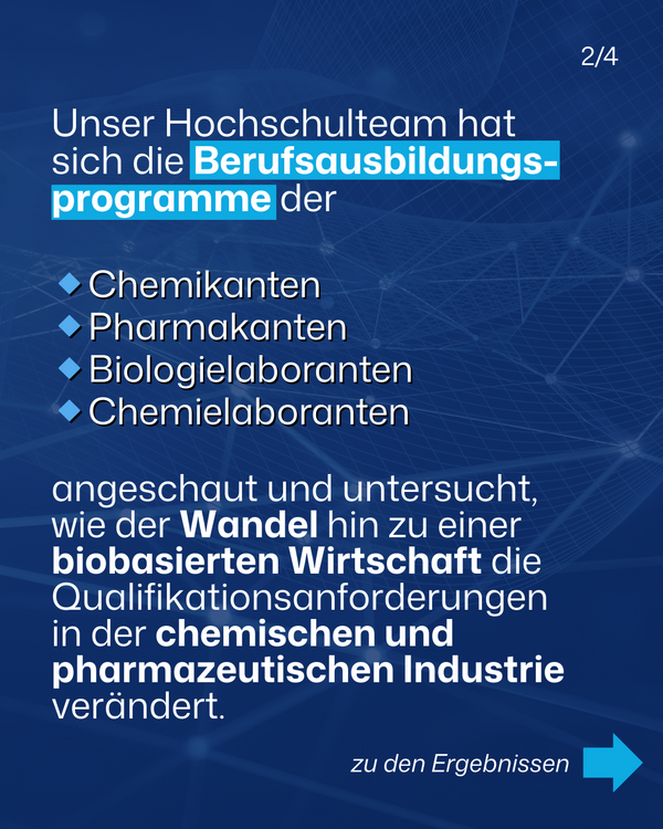 Analyse der Berufsausbildungsprogramme in der Chemie Berufsausbildungsprogramme Übersicht