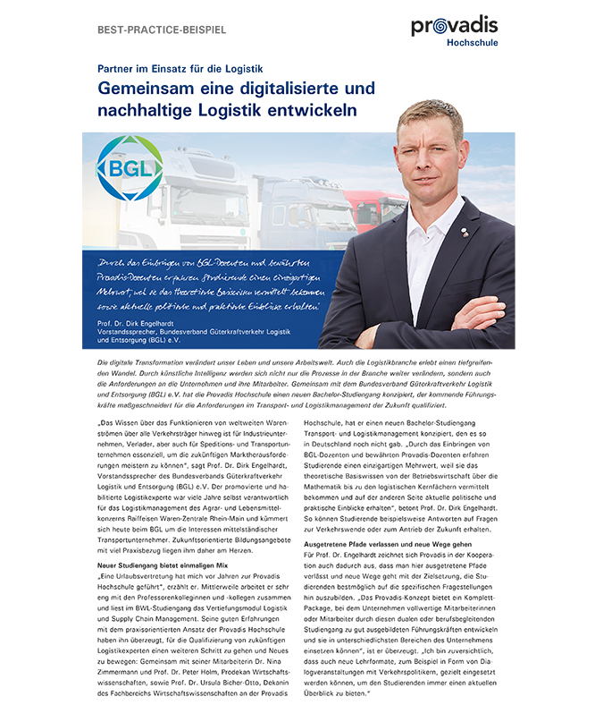 Gemeinsam eine digitalisierte und nachhaltige Logistik entwickeln Gemeinsam eine digitalisierte und nachhaltige Logistik entwickeln