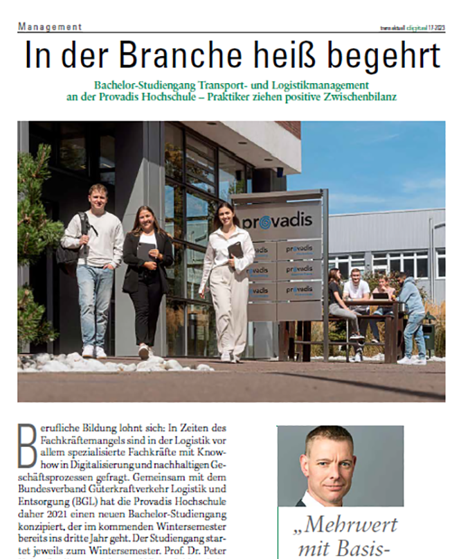 Bachelor-Studiengang Transport- und Logistikmanagement Bachelor-Studiengang Transport- und Logistikmanagement
