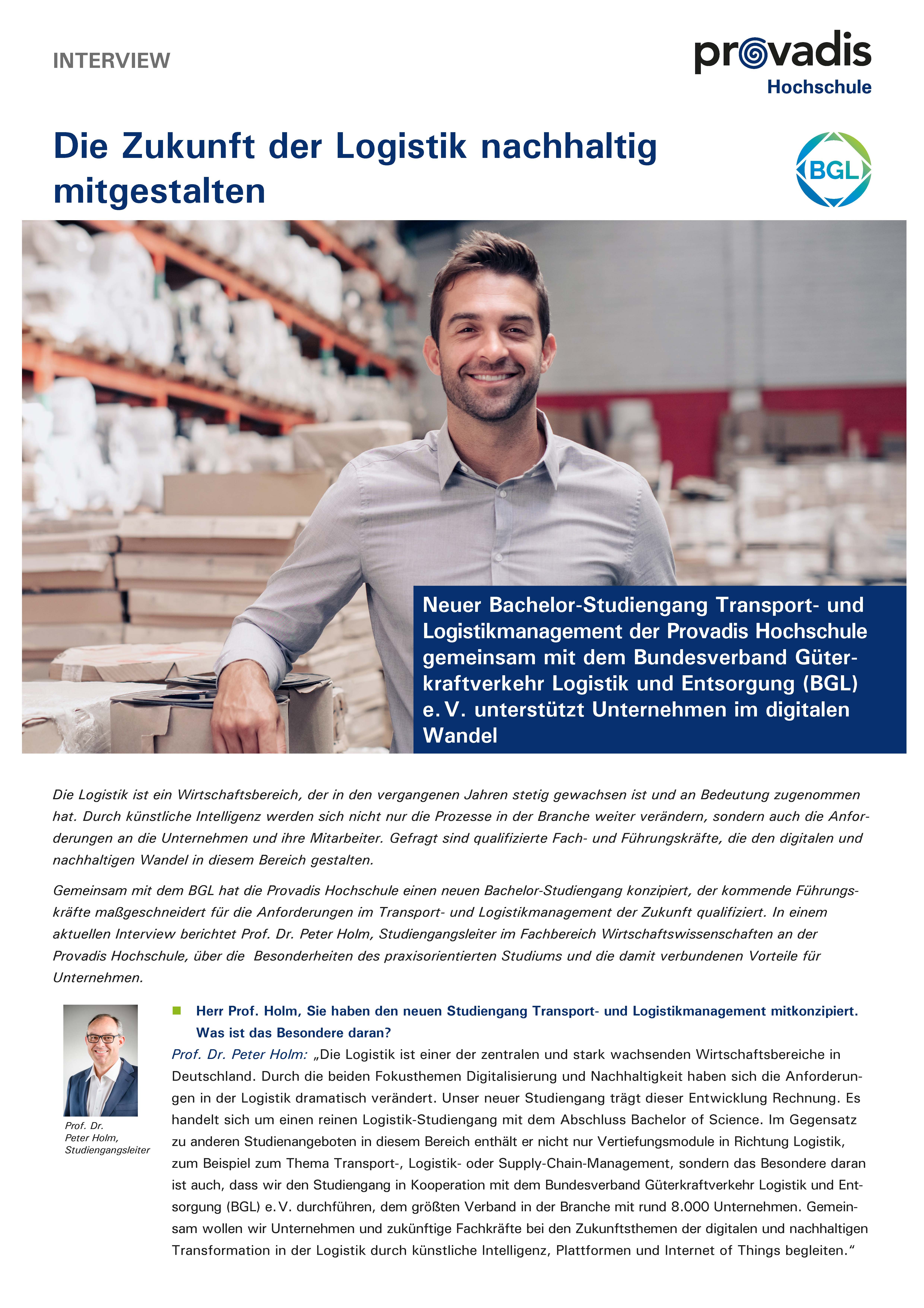Interview Zukunft der Logistik Interview Zukunft der Logistik